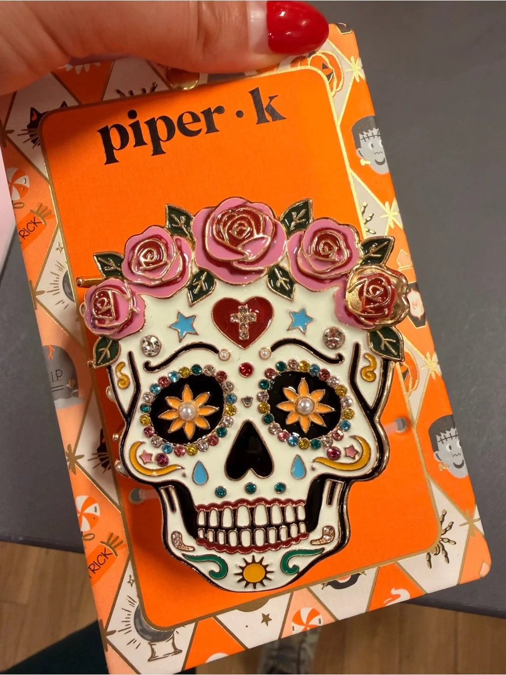 Piper K dia de muertos hair clip